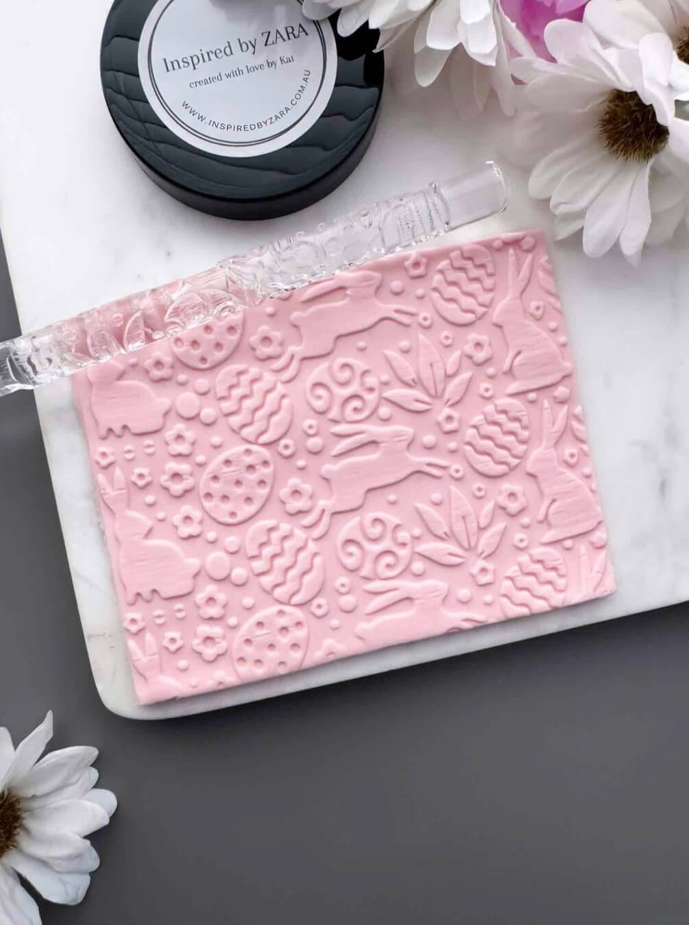 Acrylic Rolling Pin - Large Bunnies and Eggs