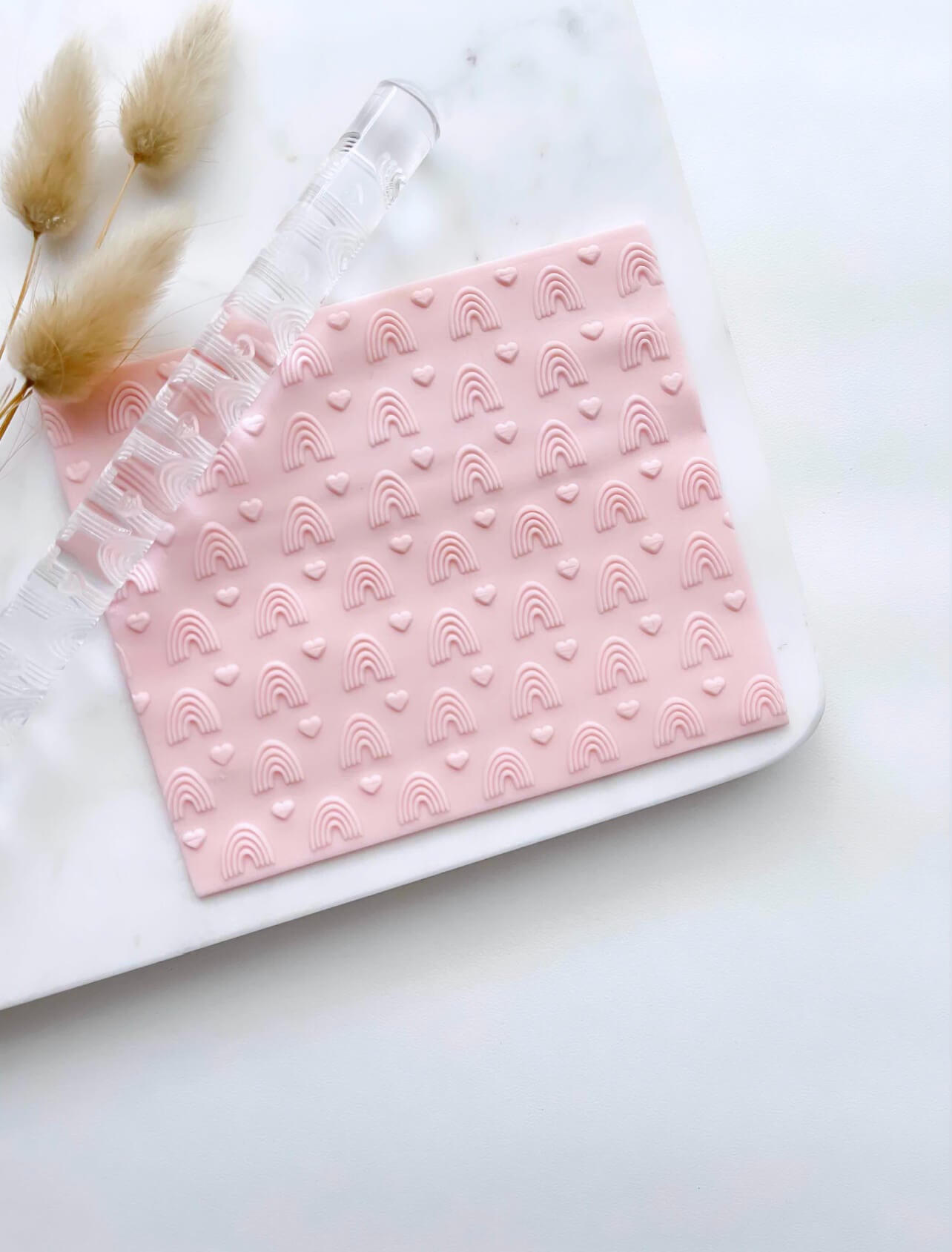 Acrylic Rolling Pin - Rainbows & Hearts - Baking Rolling Pins