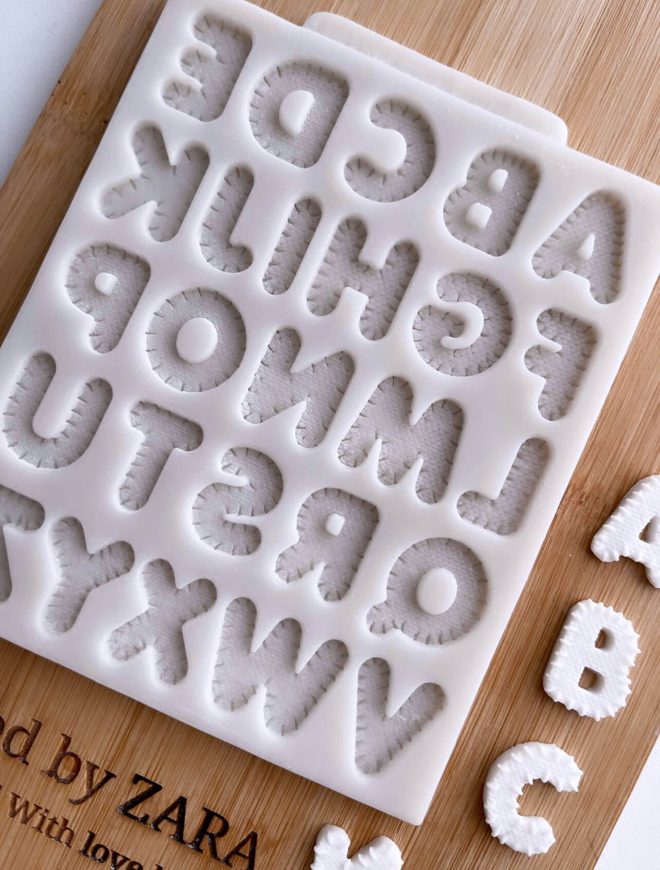 Textured Alphabet Silicone Mould - Silicone Baking Moulds
