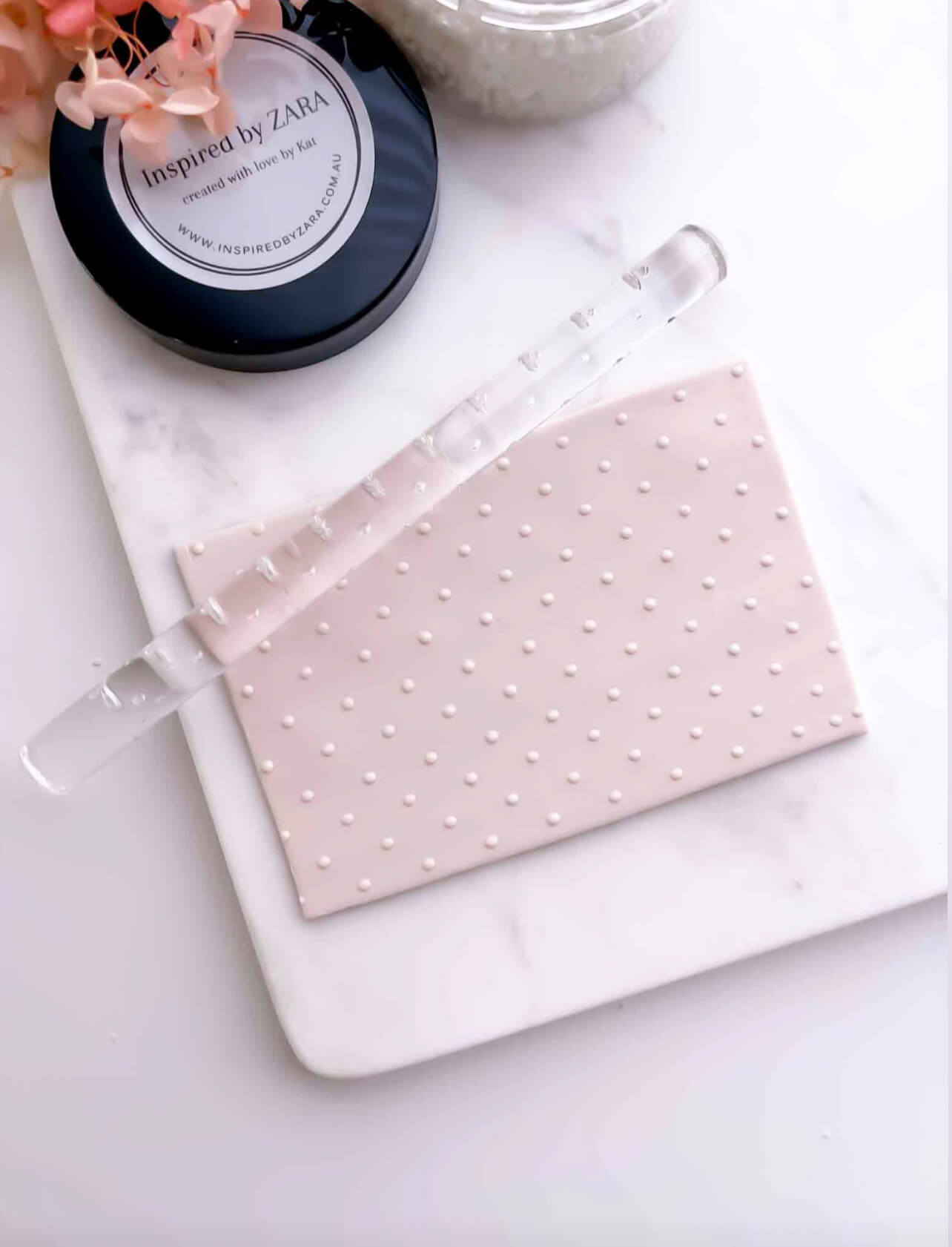 Acrylic Rolling Pin - Elegant Polka Dots