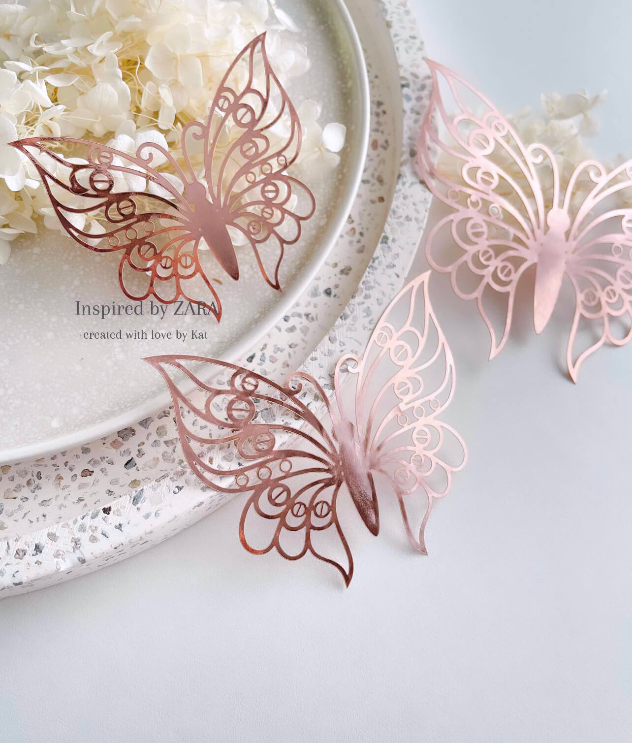 Decorative Butterflies - Style 3 - Rose Gold - Cookie Decorating Kits
