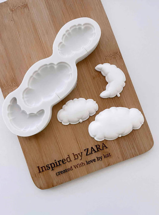 Cloud and moon silicone mould