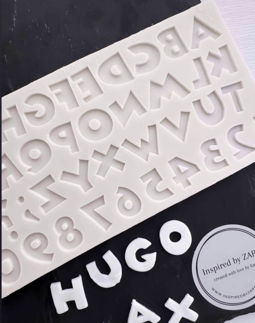 Sharp Block Font and Numbers Silicone Mould
