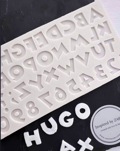Sharp Block Font and Numbers Silicone Mould