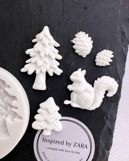 Squirrel and Trees Silicone Mould