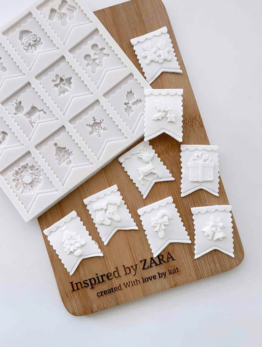 Christmas Buntings Theme Silicone Mould