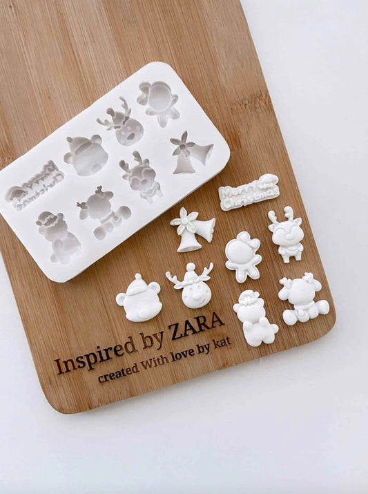 Assorted 8 Christmas Theme Silicone Mould