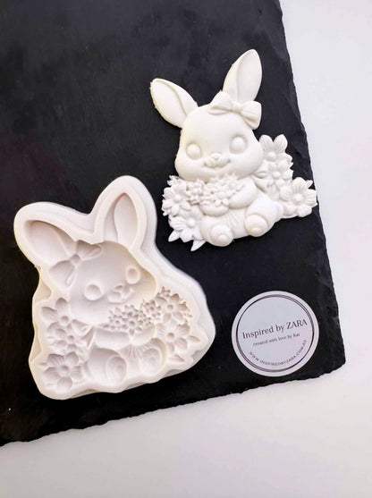 Large Floral Bunny Silicone Mould