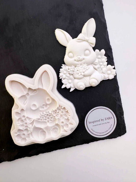 Large Floral Bunny Silicone Mould