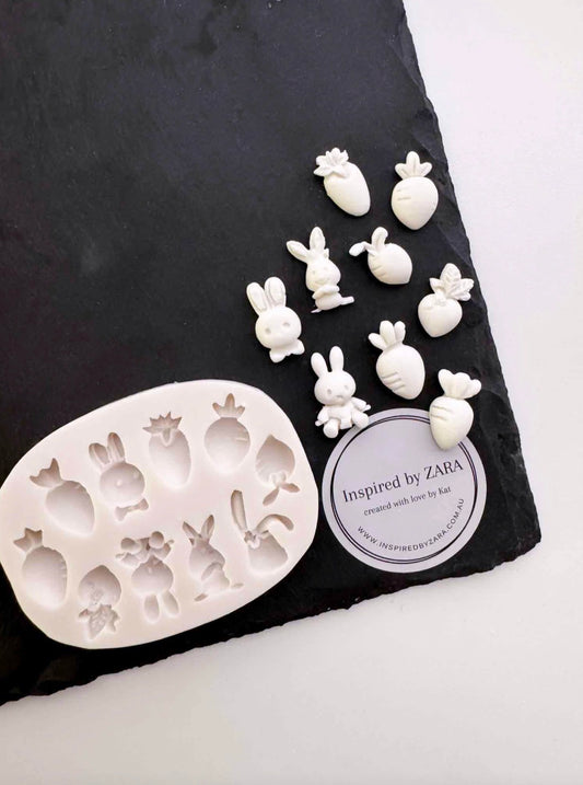 Bunnies and Carrots Silicone Mould