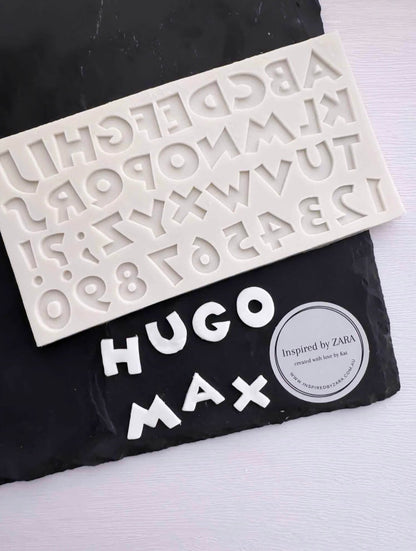 Sharp Block Font and Numbers Silicone Mould