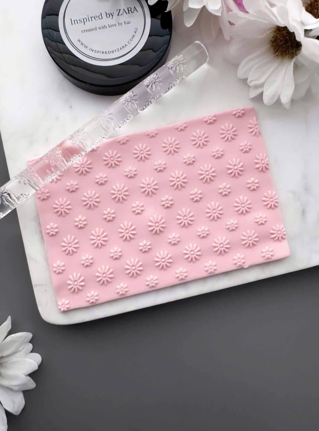 Acrylic Rolling Pin - Dainty Daisies