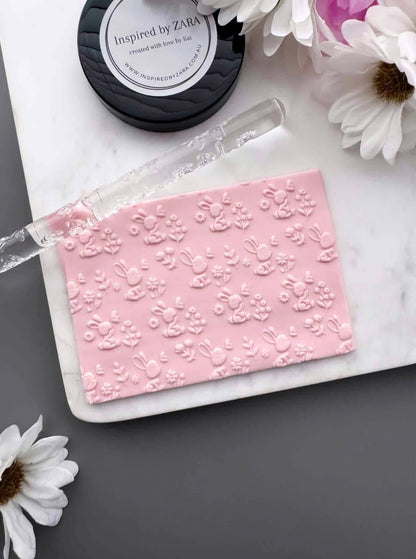 Acrylic Rolling Pin - Floral Bunnies