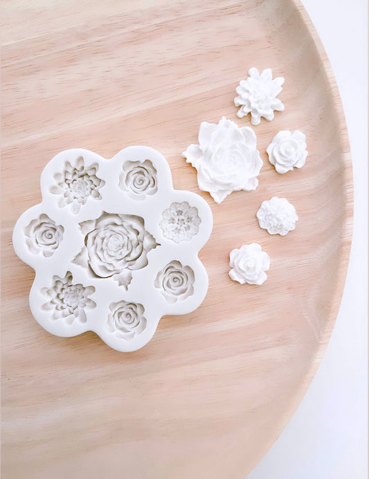 Assorted 8 Flowers Silicone Mould