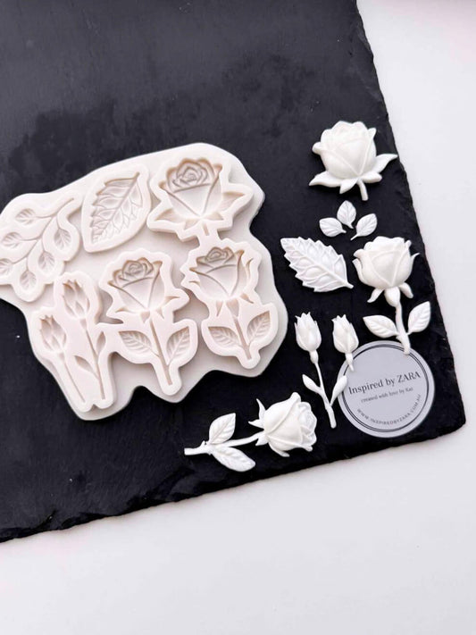 Rose Stems and Leaves Silicone Mould