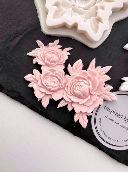 Peony Trio Silicone Mould