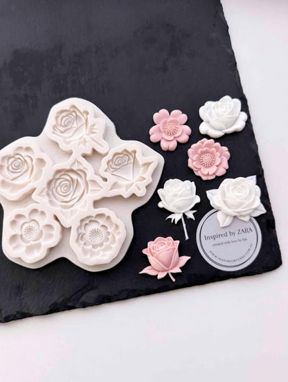 Assorted Flower Heads Silicone Mould