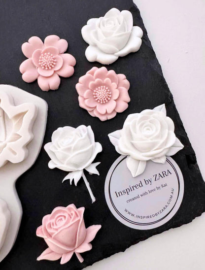 Assorted Flower Heads Silicone Mould