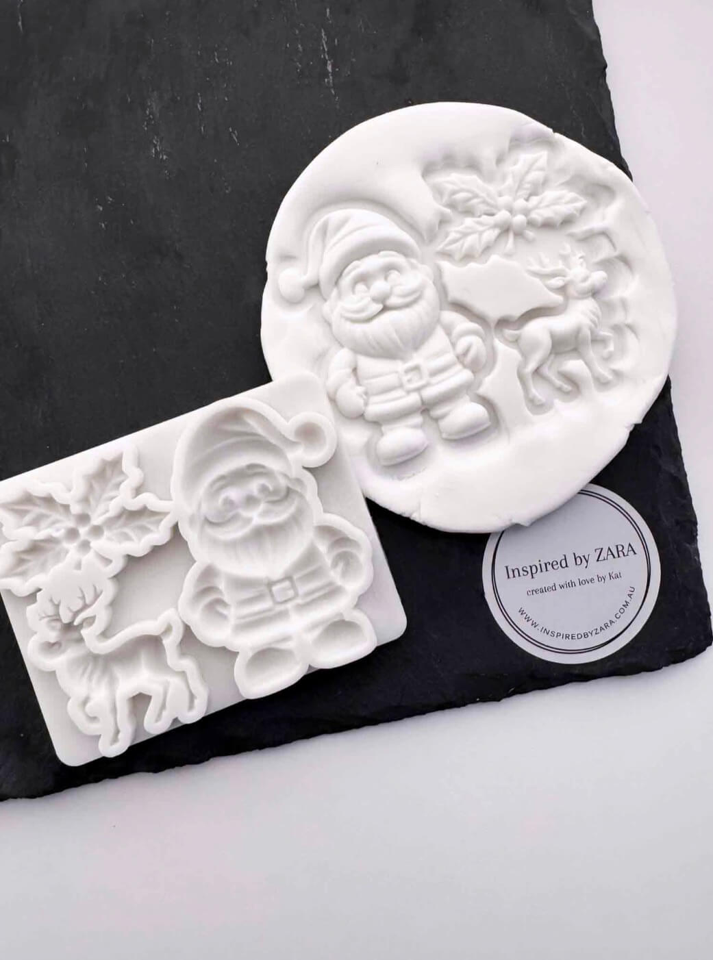 Santa, Reindeer and Holly Silicone Mould