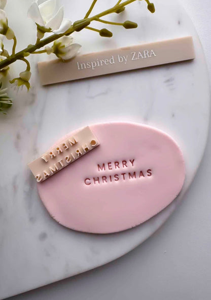 Merry Christmas Capital 2-Lines Impression Stamp