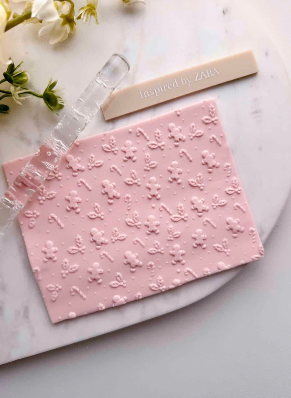 Acrylic Rolling Pin - Gingerbread and Candy Cane