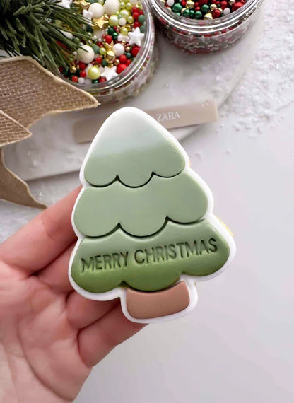 Curve Christmas Tree Cookie Stamp and Cutter