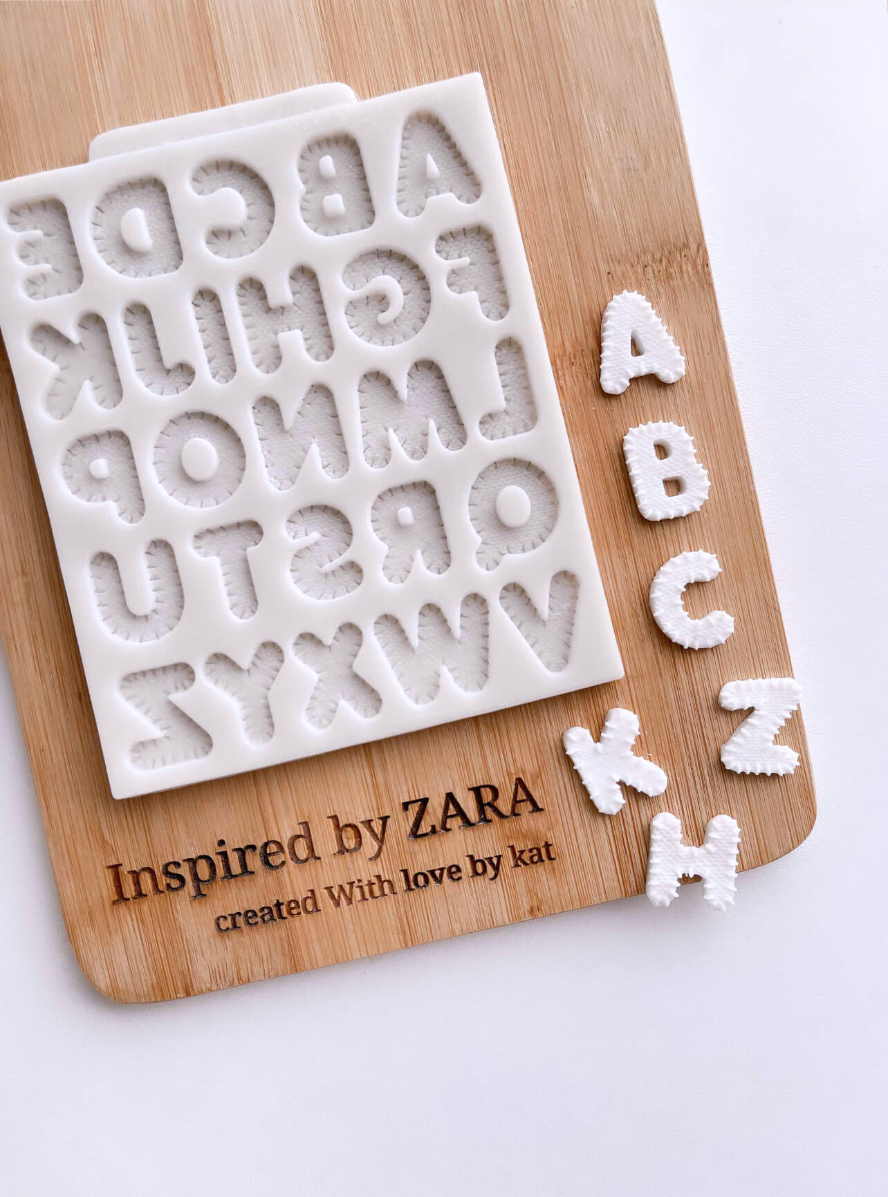 Textured Alphabet Silicone Mould