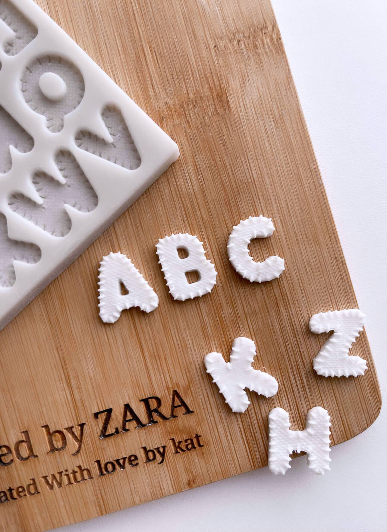 Textured Alphabet Silicone Mould