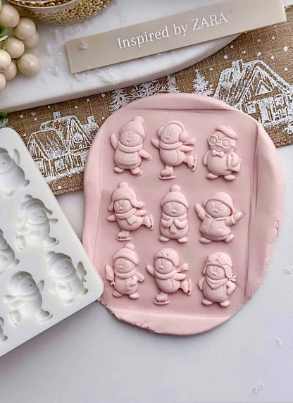 Cute Penguins Silicone Mould