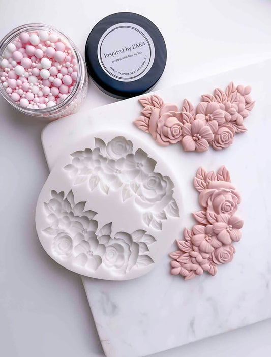 Large Florals and Leaves Silicone Mould