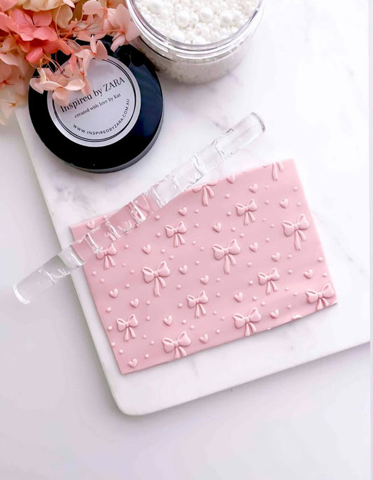 Acrylic Rolling Pin - Bows, Hearts and Polka Dots