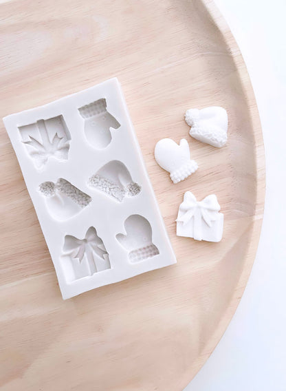 Christmas Hat Glove and Present Silicone Mould - Silicone Baking Moulds